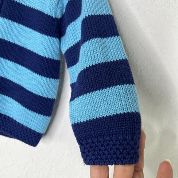 OshKosh Baby Blue Striped Sweater 12 Months, Fall, Winter, Cozy, Cotton Blend - Picture 2 of 7